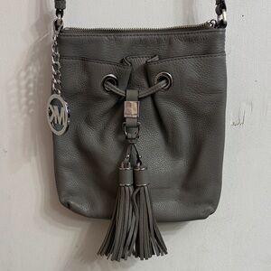 Michael Kors Charcoal Leather Crossbody Bag